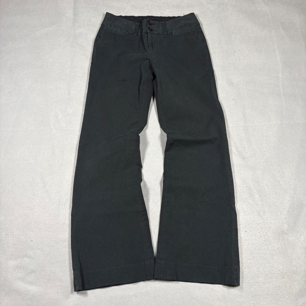 Banana Republic Womens 0 Dark Gray Low Rise Bootcut Stretch Dress Pants Office